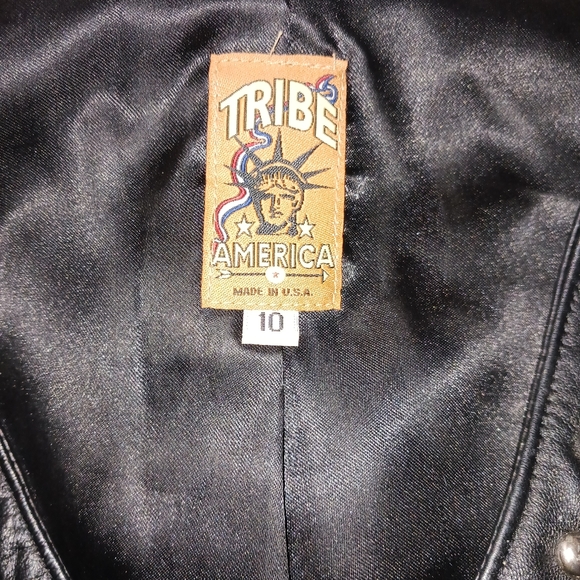 Tribe America studded leather vest size 10 - Picture 3 of 5